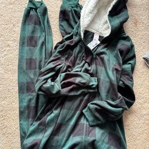 Cozy Green Plaid adult Pajamas